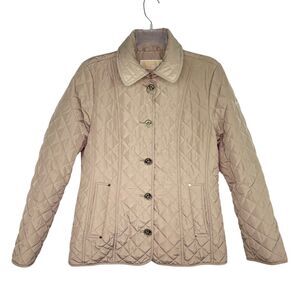 Michael Kors Beige Khaki Dimond Quilted Packable Barn Coat Jacket Women's Sz M